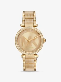 Parker Pavé Gold-Tone and Acetate Watch