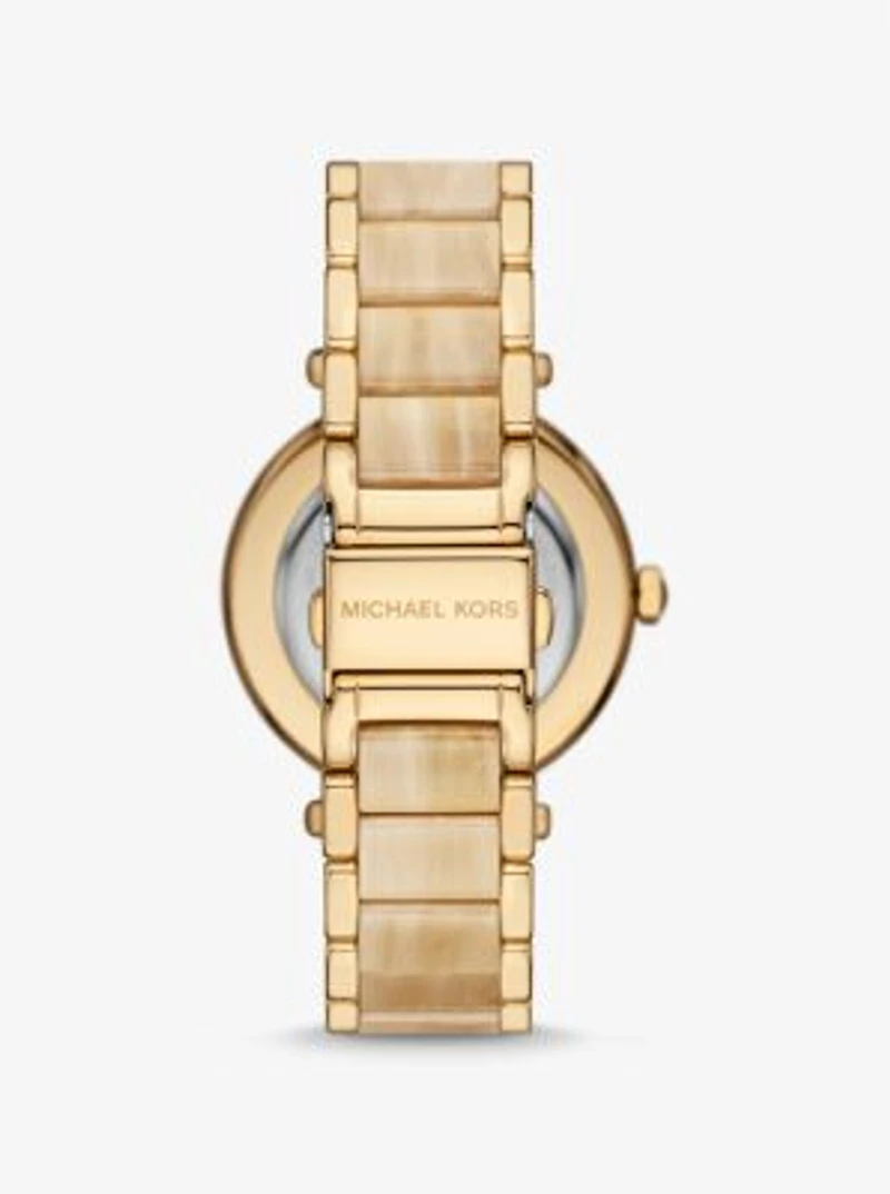 Parker Pavé Gold-Tone and Acetate Watch