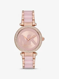 Parker Pavé Rose Gold-Tone and Acetate Watch