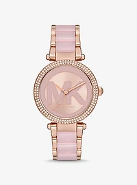 Parker Pavé Rose Gold-Tone and Acetate Watch