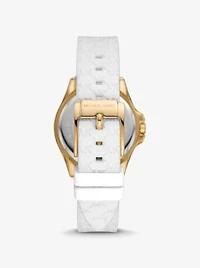 Mini Pilot Pavé Gold-Tone and Logo Silicone Watch