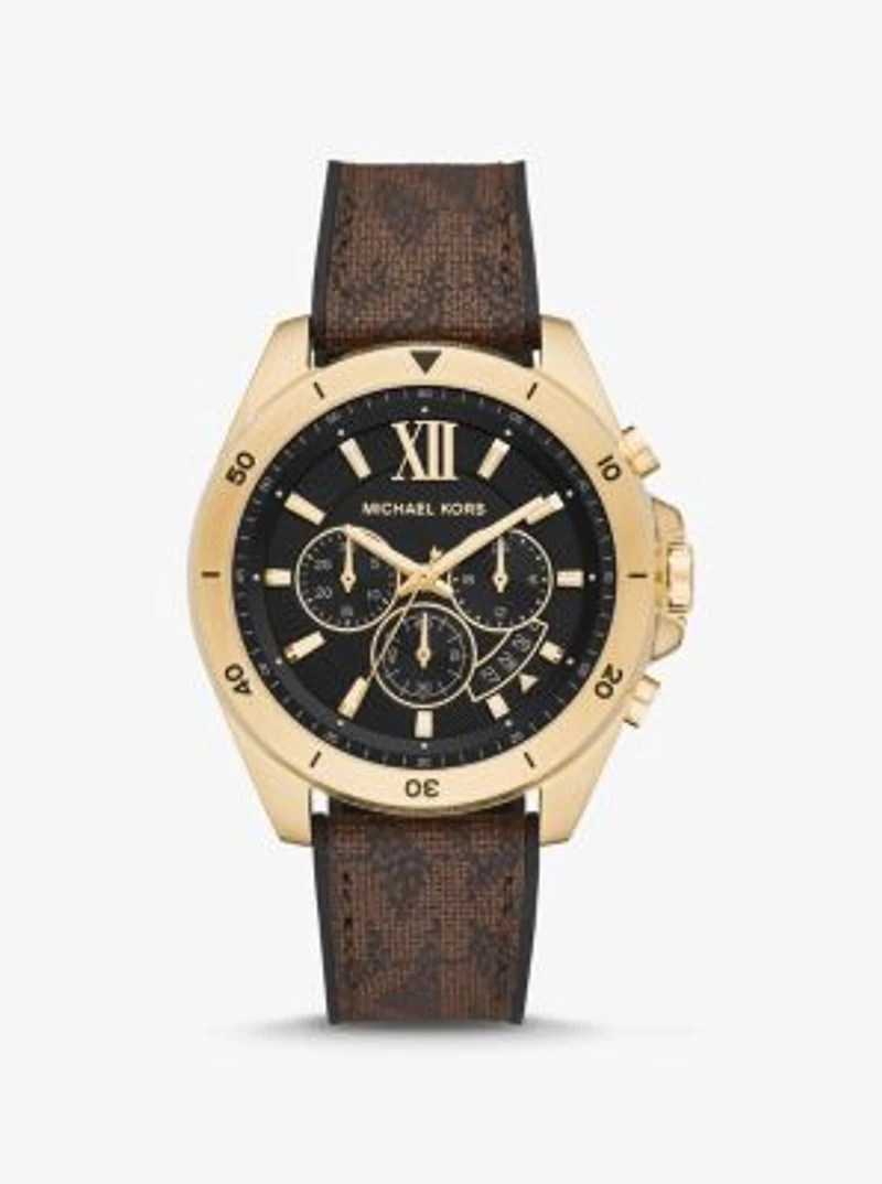 Montre Brecken surdimensionnée dorée à logo