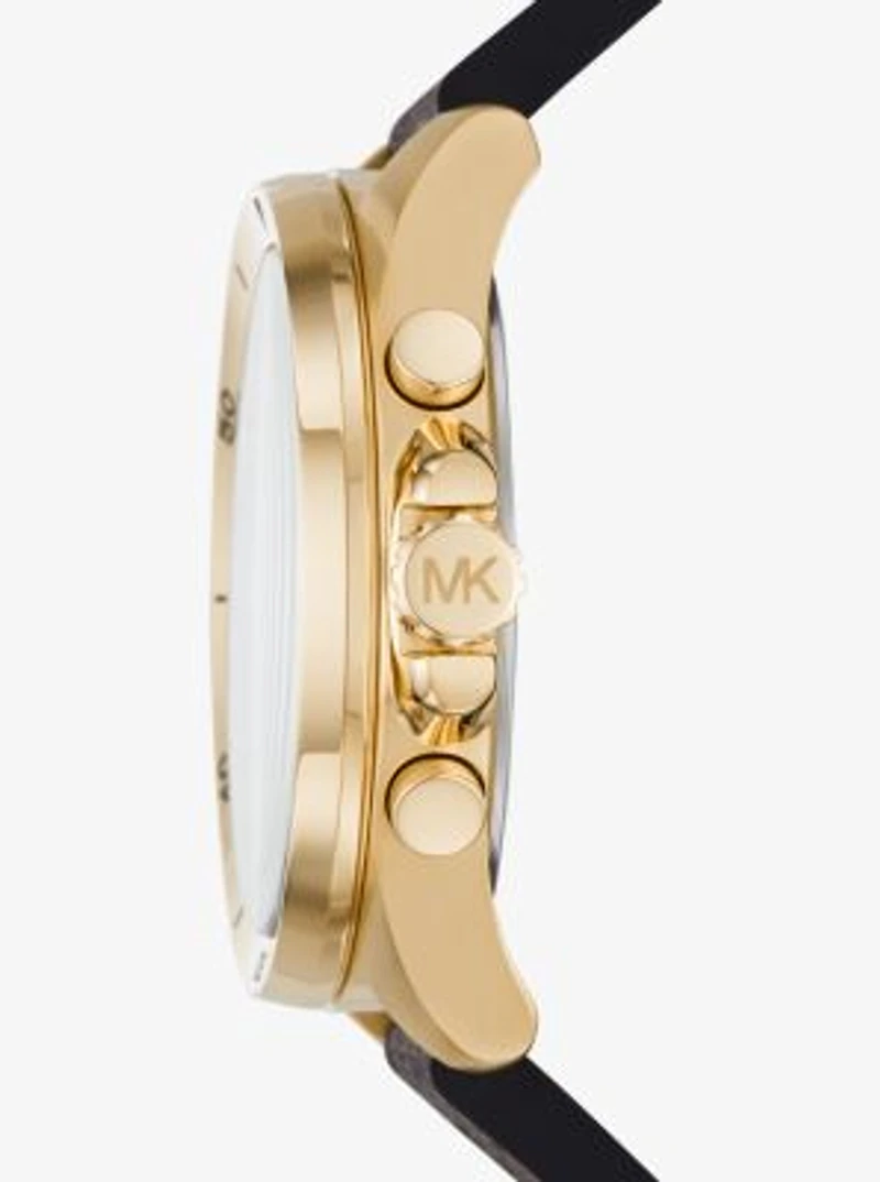 Montre Brecken surdimensionnée dorée à logo