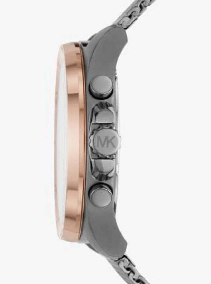Oversized Brecken Gunmetal Mesh Watch
