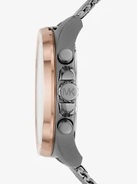 Oversized Brecken Gunmetal Mesh Watch