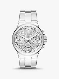 Oversized Dylan Pavé Silver-Tone Watch