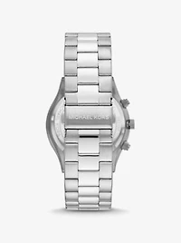 Oversized Slim Runway Pavé Silver-Tone Watch