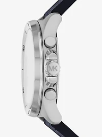 Oversized Brecken Logo and Silver-Tone Watch