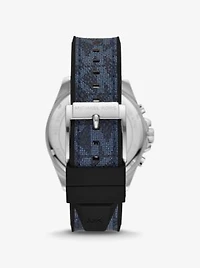 Oversized Brecken Logo and Silver-Tone Watch