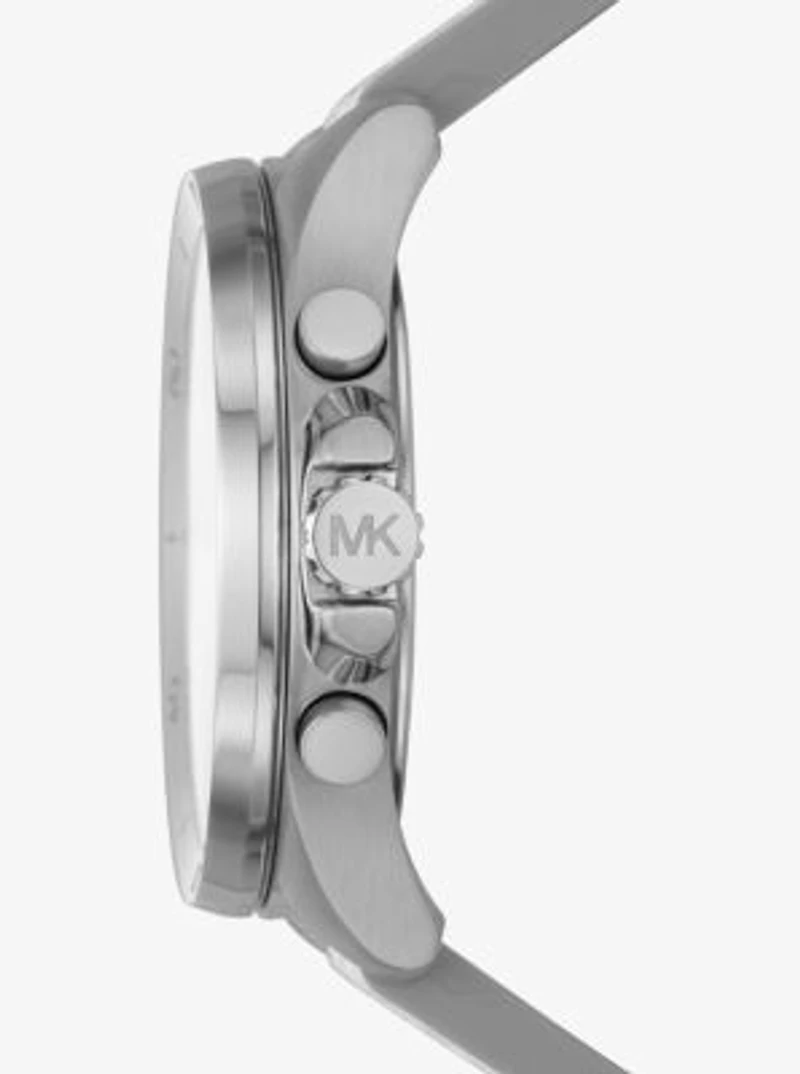 Oversized Brecken Silver-Tone and Logo Watch