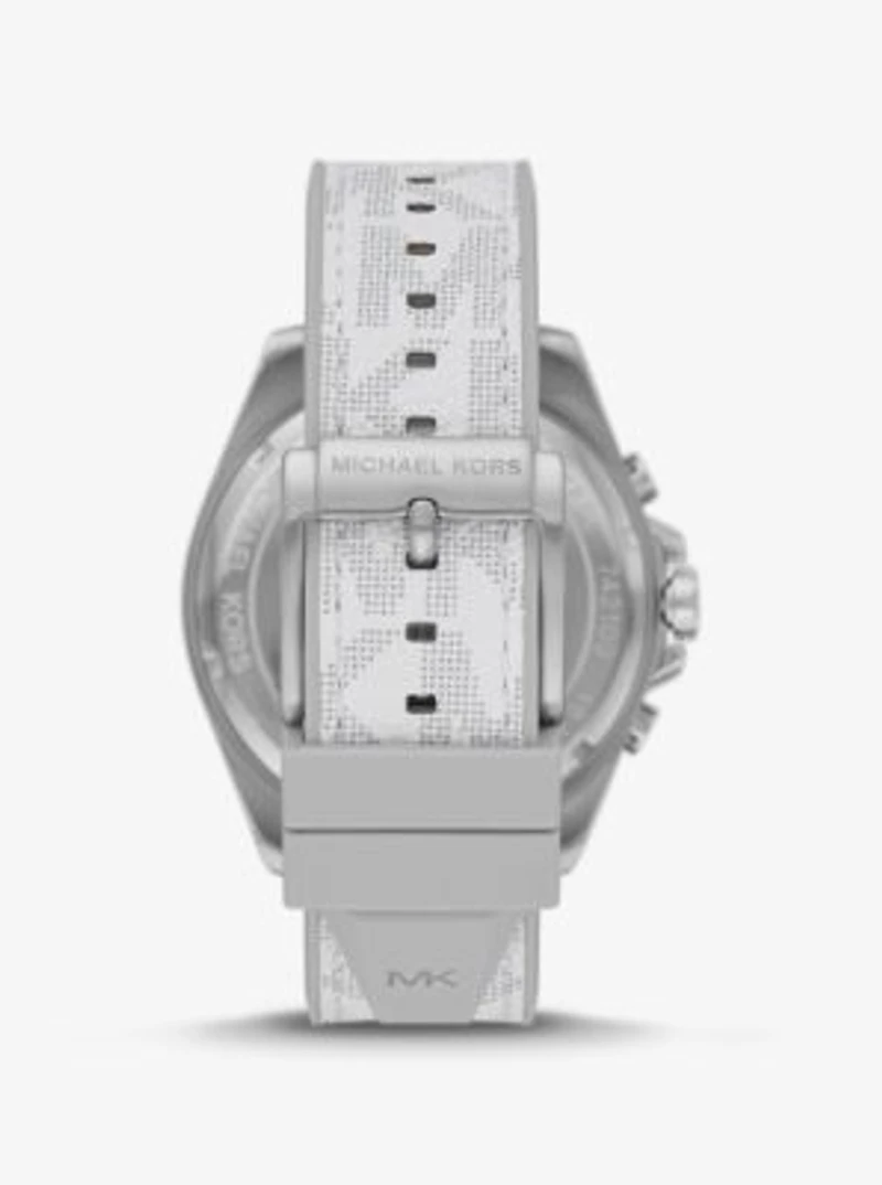 Oversized Brecken Silver-Tone and Logo Watch