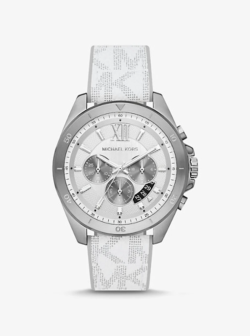 Oversized Brecken Silver-Tone and Logo Watch