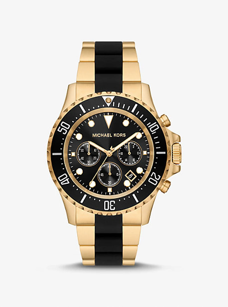Oversized Everest Gold-Tone and Silicone Watch