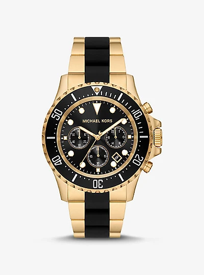 Oversized Everest Gold-Tone and Silicone Watch