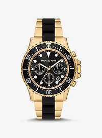 Oversized Everest Gold-Tone and Silicone Watch
