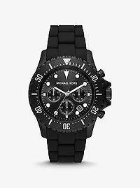Oversized Everest Black-Tone and Silicone Watch