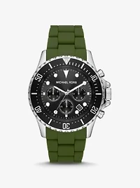 Montre Everest surdimensionnée argentée à bracelet en silicone
