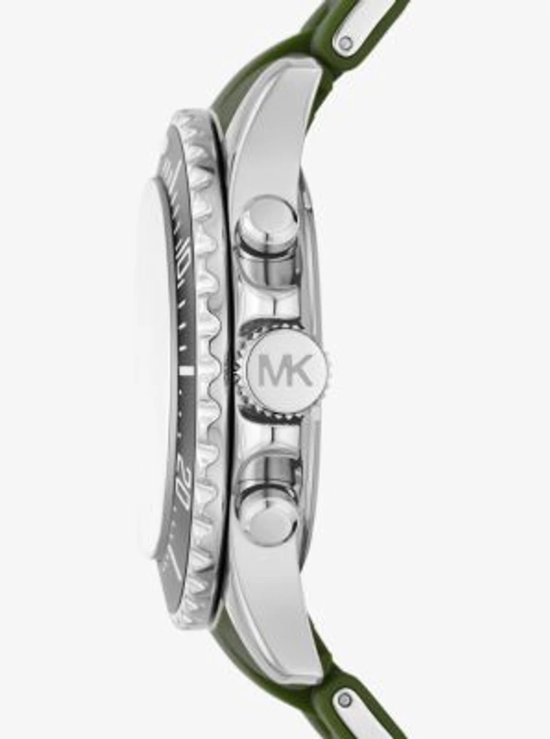 Montre Everest surdimensionnée argentée à bracelet en silicone