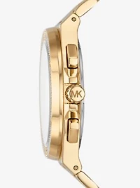 Montre Lennox surdimensionnée dorée à pavé
