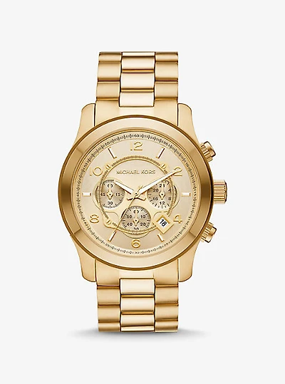 Montre Runway mince dorée surdimensionnée