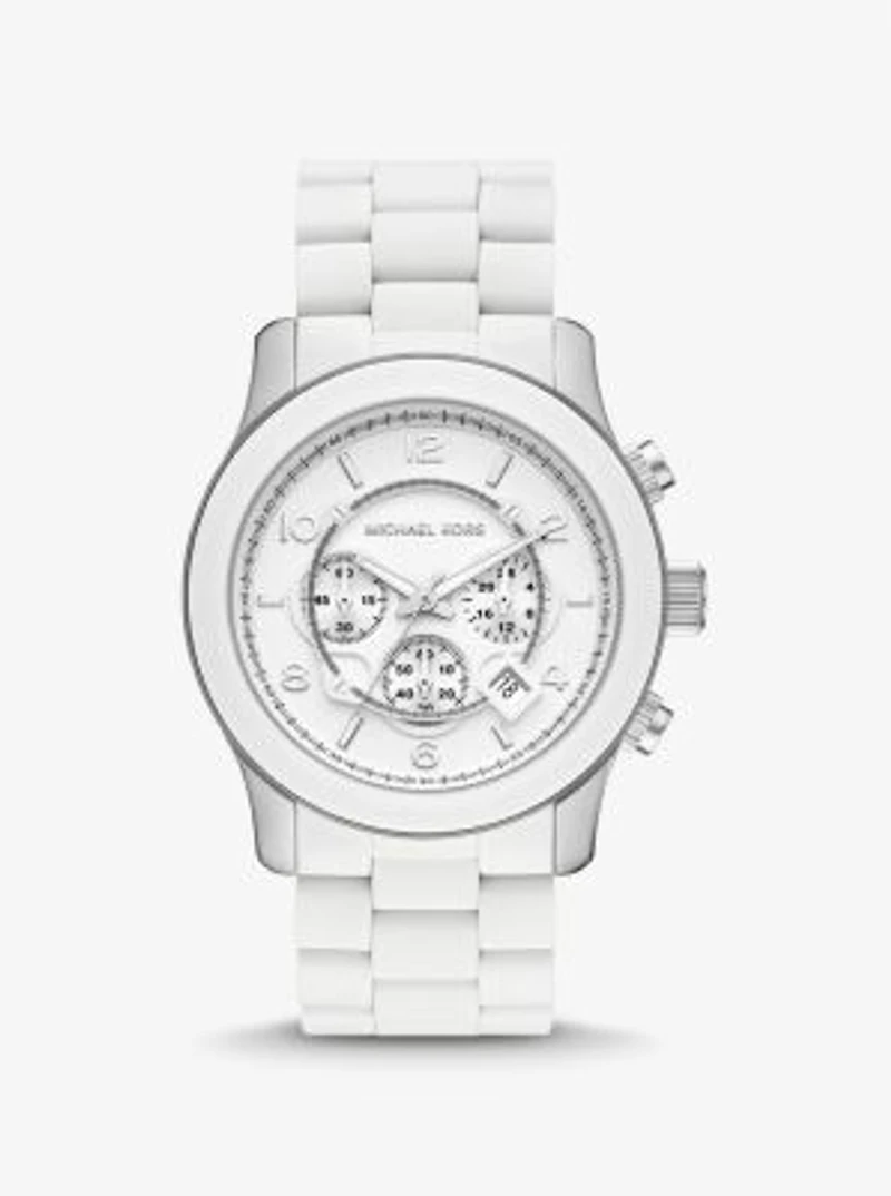 Montre Runway mince surdimensionnée blanche