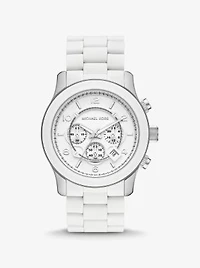 Montre Runway mince surdimensionnée blanche
