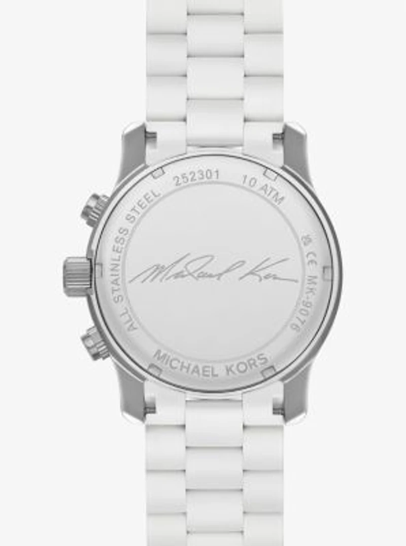 Montre Runway mince surdimensionnée blanche