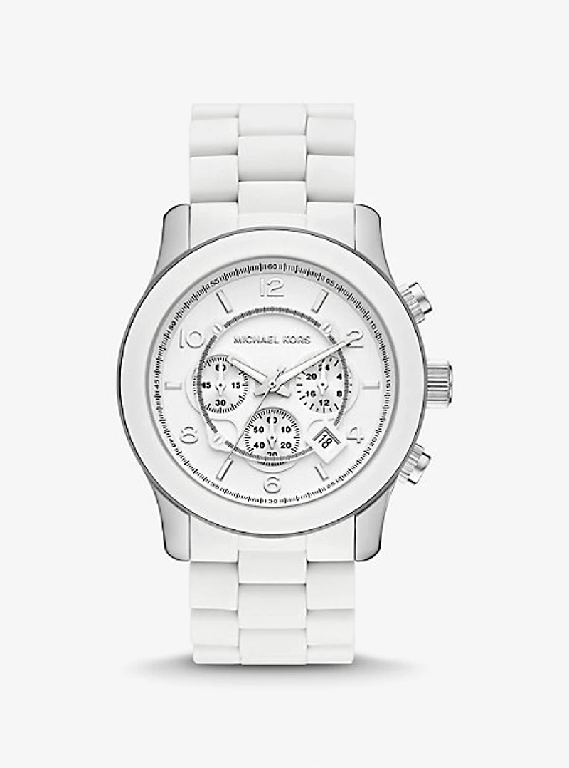 Montre Runway mince surdimensionnée blanche
