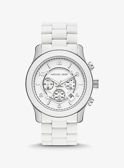 Montre Runway mince surdimensionnée blanche