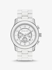 Montre Runway mince surdimensionnée blanche