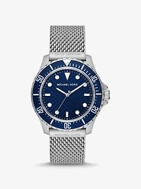 Oversized Slim Everest Silver-Tone Mesh Watch