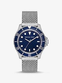 Oversized Slim Everest Silver-Tone Mesh Watch