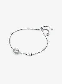 Sterling Silver Pavé Halo Slider Bracelet