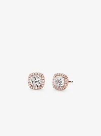 Clous doreilles en argent sterling à placage en métal précieux et à pavé