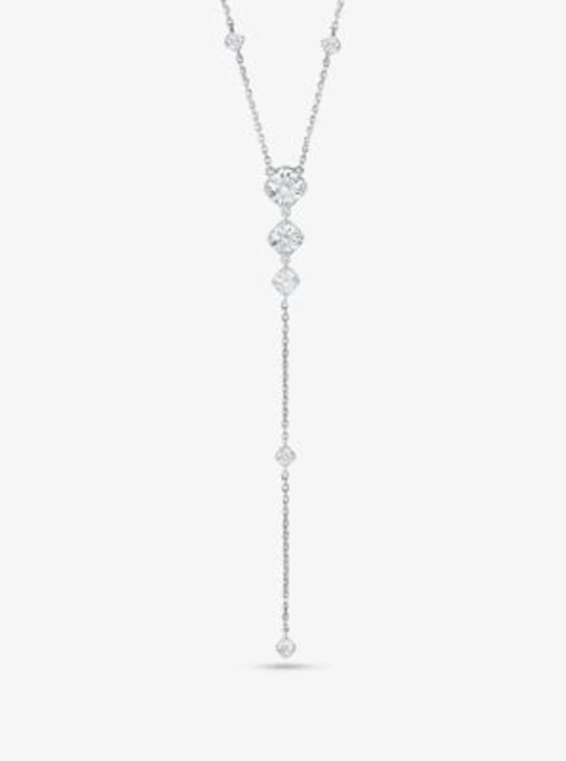 Sterling Silver Pavé Lariat Necklace