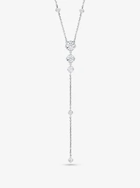 Sterling Silver Pavé Lariat Necklace