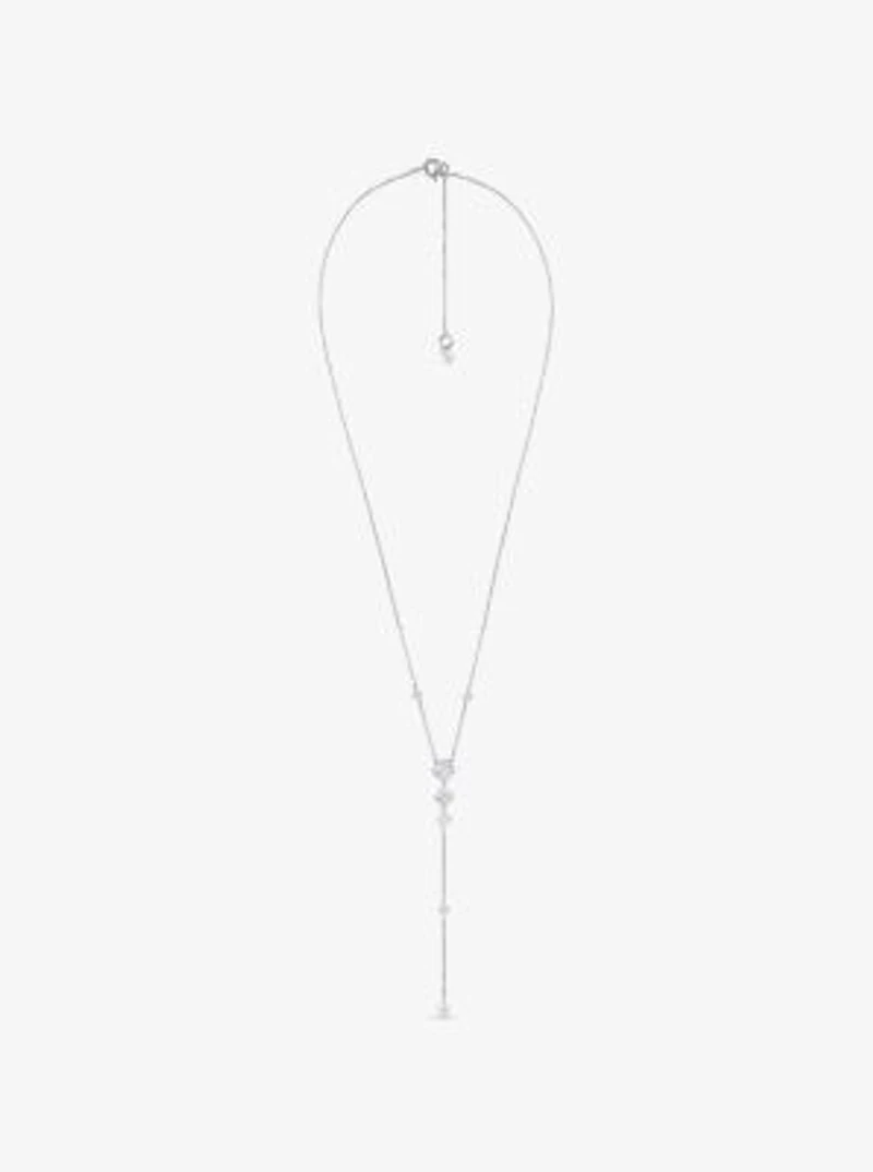 Sterling Silver Pavé Lariat Necklace