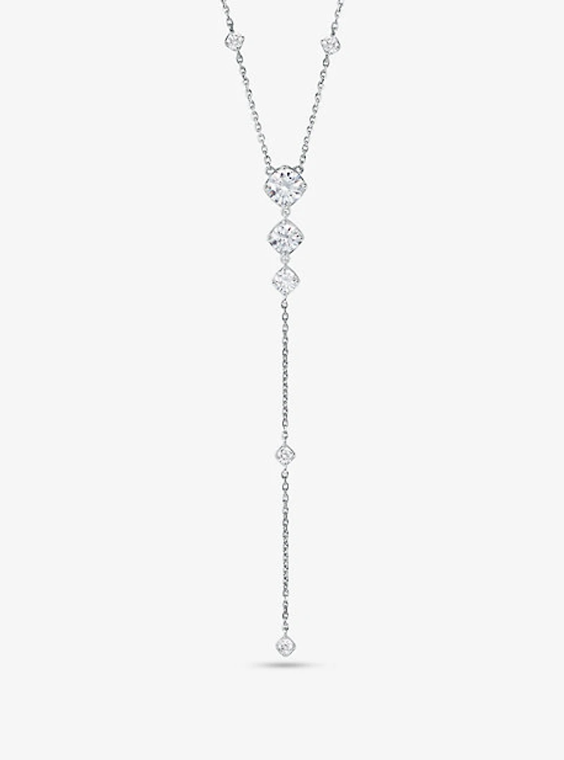 Sterling Silver Pavé Lariat Necklace