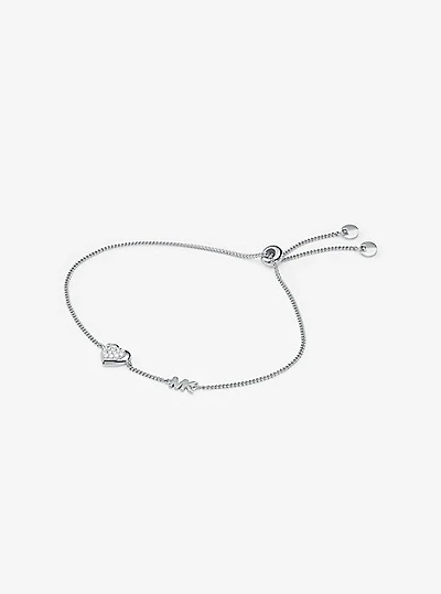Sterling Silver Pavé Heart Slider Bracelet