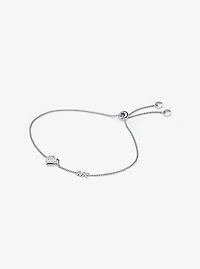 Sterling Silver Pavé Heart Slider Bracelet