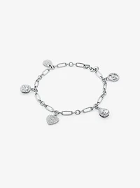 Bracelet en argent sterling à breloque et à pavé