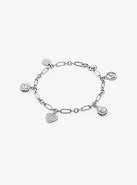 Bracelet en argent sterling à breloque et à pavé