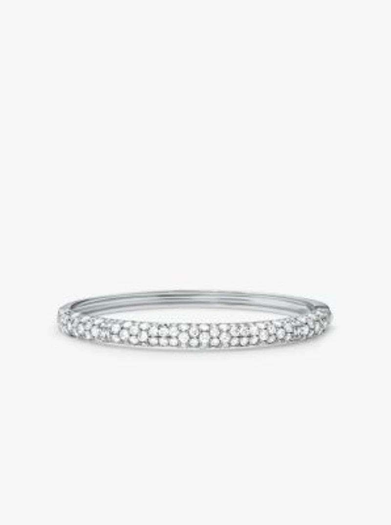 Bracelet en argent sterling à placage en métal précieux et à pavé