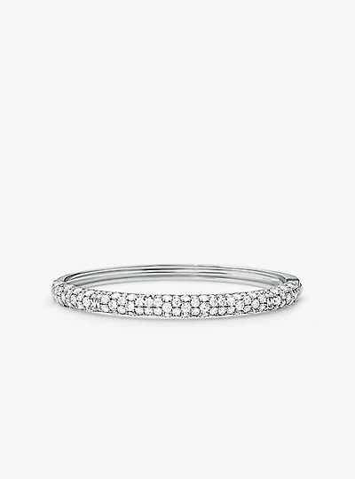 Bracelet en argent sterling à placage en métal précieux et à pavé