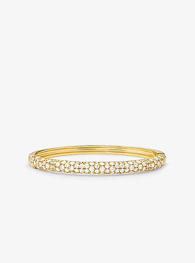 Bracelet en argent sterling à placage en métal précieux et à pavé