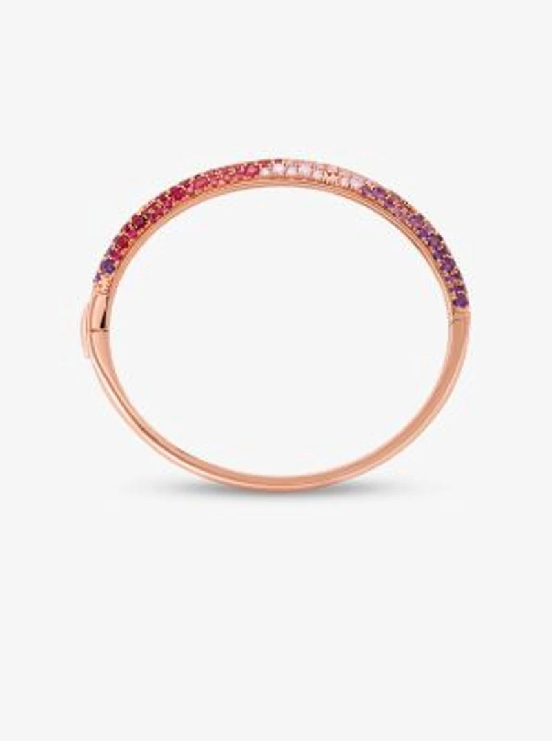 14K Rose Gold-Plated Sterling Silver Ombré Pavé Bangle
