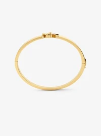 Bracelet en laiton à placage en or 14K à pavé et à logo
