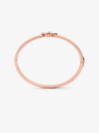 Bracelet en laiton à placage en or rose 14K à logo et à pavé