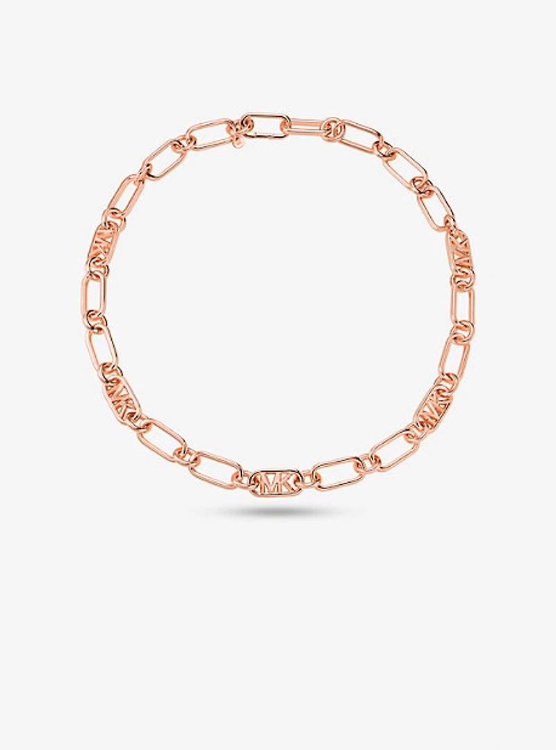 Precious Metal-Plated Brass Chain Link Necklace