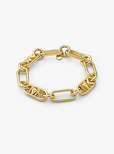 Precious Metal-Plated Brass Chain Link Bracelet